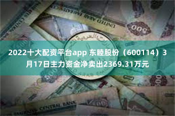 2022十大配资平台app 东睦股份（600114）3月17日主力资金净卖出2369.31万元