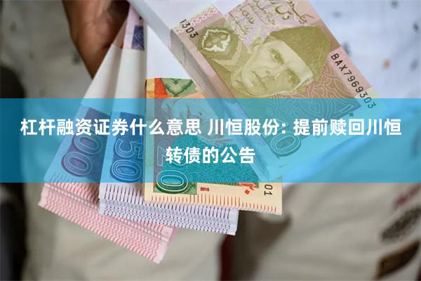 杠杆融资证券什么意思 川恒股份: 提前赎回川恒转债的公告