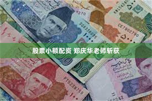 股票小额配资 郑庆华老师斩获